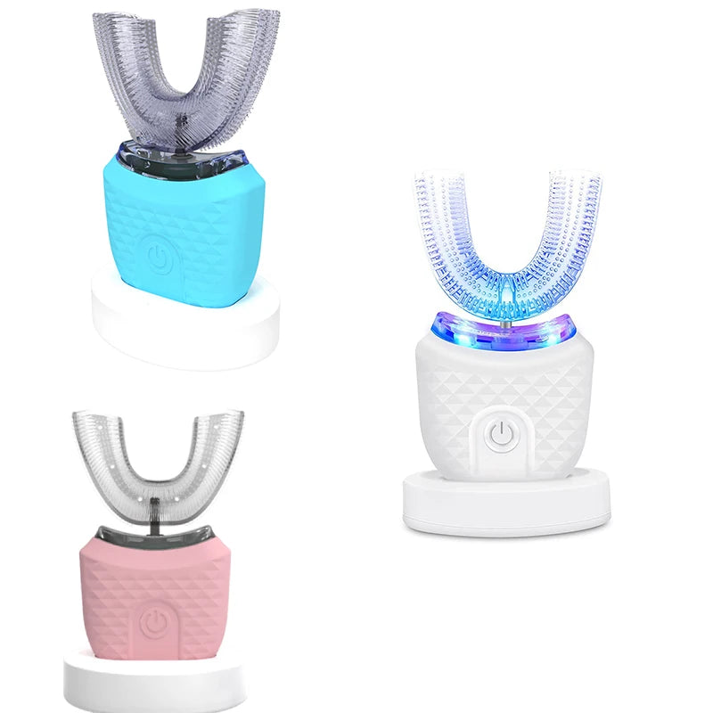 New Rechargeable Smart U-Shape Soft Ultrasonic Waterproof Wireless Toothbrush Set Travel Electric Toothbrush