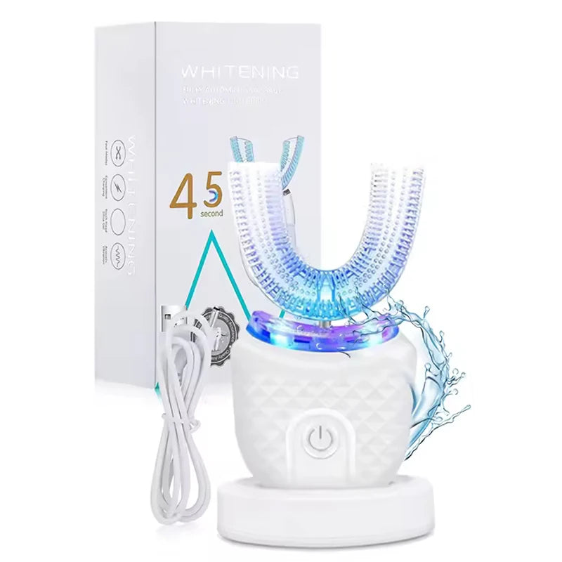 New Rechargeable Smart U-Shape Soft Ultrasonic Waterproof Wireless Toothbrush Set Travel Electric Toothbrush